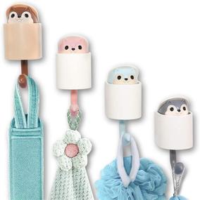 img 3 attached to 🐿️ Multi-Purpose Squirrel Wall Hook: Stylish Key Holder, Coat Hook, & Adhesive Towel Hook for Bathrooms