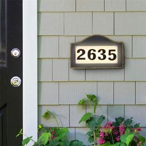 img 2 attached to Solar Powered Lighted House Address Numbers Sign, Waterproof 🏡 Resin Plaque Outdoor Lights for Houses, Gardens, Streets, Yards, and Homes