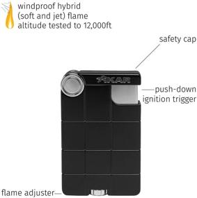 img 1 attached to Xikar EX Jet Flame Lighter, Windproof, Durable Body, Fuel Adjustment Wheel, Stylish Design, Protective Cap, Black