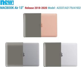 img 2 attached to 💻 IBENZER New 2021 MacBook Air 13 inch Case M1 A2337 A2179 A1932, Plastic Hard Shell Case for Apple Mac Air 13 with Retina Display and Touch ID (2018-2021), Gray, MMA-T13GY