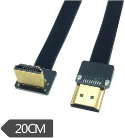 img 3 attached to 🔌 Kework 20cm FPV HDMI Slim Flat Cable, Upward 90 Degree Standard HDMI Male Interface to Standard HDMI Male Interface for RED BMCC FS7 C300 (Single)