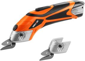 img 4 attached to 🔌 VOLLTEK Electric Cordless Scissor - 3.6V li-ion Cutter Shears with 2 Cutting Blades - Ideal for Fabric, Carpet, and Leather Cutting - Model VPCD1006