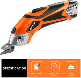 img 1 attached to 🔌 VOLLTEK Electric Cordless Scissor - 3.6V li-ion Cutter Shears with 2 Cutting Blades - Ideal for Fabric, Carpet, and Leather Cutting - Model VPCD1006