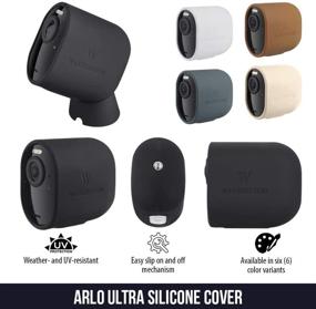 img 3 attached to Arlo Camera Protection: Silicone Skins, 3 Pack - Compatible with 📷 Ultra/Ultra 2 & Pro 3/Pro 4 (White) - Not for Essential Spotlight
