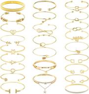 💎 stylish and versatile: newitin pieces bangle bracelets for girls - adjustable jewelry collection logo