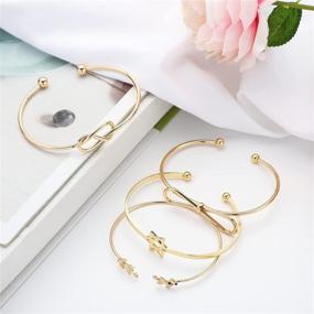 img 1 attached to 💎 Stylish and Versatile: NEWITIN Pieces Bangle Bracelets for Girls - Adjustable Jewelry Collection