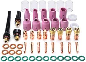 img 2 attached to 🧰 Welding Torch Accessories Kit: AIC WELD 55PCS for TIG WP-17/18/26 - Collets, Glass Cup, Alumina Nozzle, Stubby Gas Lens #10, Pyrex Cup Included