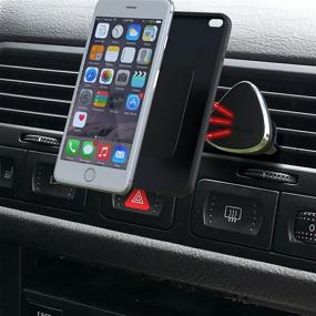 img 1 attached to 🚗 VeoPulse Car Mount - Sleek Magnetic Phone Holder for Car Air Vent (Black)