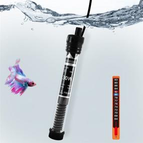 img 4 attached to 🐠 Orlushy Submersible Aquarium Heater: 30W Fish Tank Heater for Marine Saltwater and Freshwater with Adjustable Thermostat and Sticker Thermometer