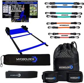 img 4 attached to 🏃 Speed and Agility Exercise Ladder Kit with Kinetic Bands - Leg Resistance Bands and Speed Training Tool Set for Enhanced Footwork, Foot Speed, Quickness, Change of Direction, Strength, and Power