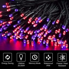 img 2 attached to 🎄 Ilikable Christmas Tree Lights: 131ft 300 LED String Lights - Battery Powered, 8 Modes Waterproof Decorative Lights for Holiday Wedding Party Home Courtyard - Colorful