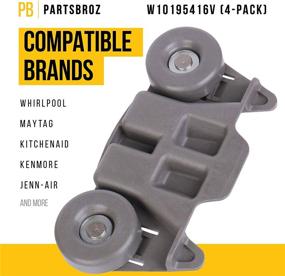 img 3 attached to 🔧 PartsBroz W10195416V Lower Dishrack Wheel Assembly & Steel Screws (4-Pack) - Compatible with Whirlpool Dishwashers - Replaces AP5983730, W10195416, PS11722152, W10195416VP