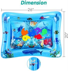 img 2 attached to 👶 VATOS Tummy Time Baby Water Play Mat: Inflatable Sensory Toys for Infants & Toddlers, BPA Free Early Development Activity Centers