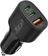 🔌 powerful 60w usb c car charger by key power - dual ports for lightning-fast charging - iphone 12/11 pro max, ipad pro, galaxy, pixel compatible logo
