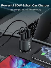 img 3 attached to 🔌 Powerful 60W USB C Car Charger by Key Power - Dual Ports for Lightning-Fast Charging - iPhone 12/11 Pro Max, iPad Pro, Galaxy, Pixel Compatible