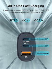 img 1 attached to 🔌 Powerful 60W USB C Car Charger by Key Power - Dual Ports for Lightning-Fast Charging - iPhone 12/11 Pro Max, iPad Pro, Galaxy, Pixel Compatible