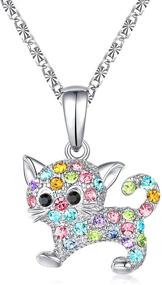 img 4 attached to 🐱 Cat Pendant Necklaces - Purrfect Christmas Gifts for Teen Girls, Daughters, and Women! 18+2.4 inches Chain Length