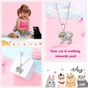 img 2 attached to 🐱 Cat Pendant Necklaces - Purrfect Christmas Gifts for Teen Girls, Daughters, and Women! 18+2.4 inches Chain Length