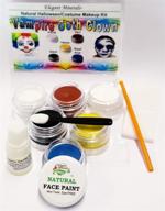 🤡 set of 10 vampire goth clown natural & organic face paint kit - primary colors: black, white, red, yellow, blue - made in the usa logo