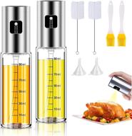 🍃 refillable olive oil sprayer spray bottle for cooking - food grade glass, versatile kitchen bbq, salad making, baking, grilling (2 pack) logo