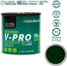 img 2 attached to 🌱 BROTA SUPERFOODS Vegan Protein Powder: Green Plant Based Protein with High Nutritional Value – 22g per Serving, Ideal for Athletes and Fitness Enthusiasts