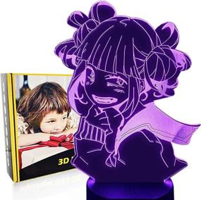 img 4 attached to 🎁 Boys Girls 3D Night Light - Anime My Hero Figure, 7 Colors Changing Lamp for Home & Room Decoration, Perfect Birthday & Christmas Gifts
