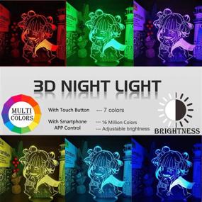 img 3 attached to 🎁 Boys Girls 3D Night Light - Anime My Hero Figure, 7 Colors Changing Lamp for Home & Room Decoration, Perfect Birthday & Christmas Gifts