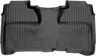 maxliner 2nd row black floor liner for 2014-2018 silverado/sierra 1500 crew cab - 2015-2019 hd 2500/3500 logo