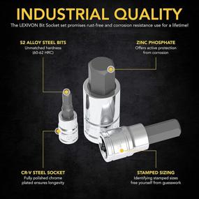 img 2 attached to 🔧 Набор головок LEXIVON HEX, высококачественная сталь S2 Alloy, 13 предметов (2 мм - 14 мм), улучшенный кейс для хранения (LX-141)