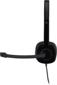 img 2 attached to 🎧 Logitech H151 Stereo Headset with Boom Microphone (981-000587) + Bonus USB Extenders - High-Quality Audio and Extended Connectivity!