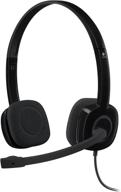 🎧 logitech h151 stereo headset with boom microphone (981-000587) + bonus usb extenders - high-quality audio and extended connectivity! logo