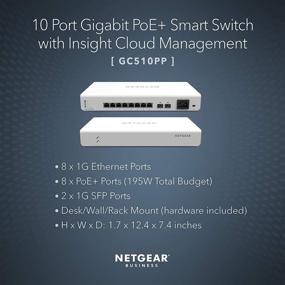img 3 attached to 💡 NETGEAR 10-Port Gigabit Ethernet Smart Managed Pro PoE Switch with Insight Cloud Management (GC510PP) - 8 x PoE+ @ 195W, 2 x 1G SFP, Desktop/Rackmount