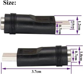 img 3 attached to Адаптер питания типа C AAOTOKK - мужской USB типа C к женскому разъему DC 5.5x2.1 мм для зарядки устройств через разъем с бочонковым гнездом - USB типа C 5V разъем для устройств с зарядкой через USB типа C (2 штуки - тип C).