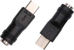 img 1 attached to Адаптер питания типа C AAOTOKK - мужской USB типа C к женскому разъему DC 5.5x2.1 мм для зарядки устройств через разъем с бочонковым гнездом - USB типа C 5V разъем для устройств с зарядкой через USB типа C (2 штуки - тип C).