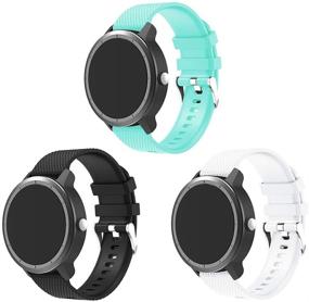 img 4 attached to 📱 Junboer 20mm Quick Release Silicone Replacement Band for Garmin Vivoactive 3/Forerunner 645/Galaxy Active 2 40 44mm/Galaxy Watch 3 41mm/Samsung Galaxy 42mm