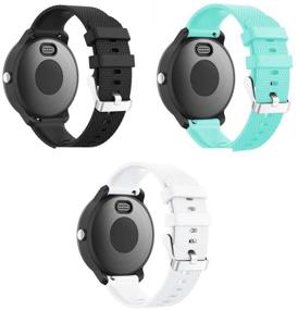 img 3 attached to 📱 Junboer 20mm Quick Release Silicone Replacement Band for Garmin Vivoactive 3/Forerunner 645/Galaxy Active 2 40 44mm/Galaxy Watch 3 41mm/Samsung Galaxy 42mm