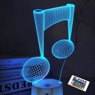 🎵 music note gifts: 3d night light for kids - xmas birthday gifts for music fans! remote control, 16 colors, 4 modes, dim function логотип