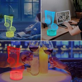 img 2 attached to 🎵 Music Note Gifts: 3D Night Light for Kids - Xmas Birthday Gifts for Music Fans! Remote Control, 16 Colors, 4 Modes, Dim Function