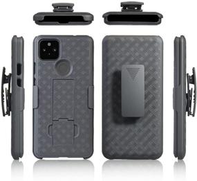 img 3 attached to 📱 HIDAHE Google Pixel 5A Case Holster with Belt Clip Kickstand, Slim Rugged Full Body Armor Shell Protective Cover for Google Pixel 5A 2021 Release - Black