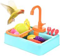 🦜 yoruii parrot bath tub: automatic multifunctional bird shower & feeder with faucet - ideal for small parrots, canaries, and children's play logo
