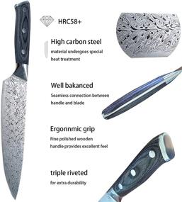 img 3 attached to Professional Stainless Ergonomic Damascus Restaurant