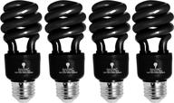 🔮 enhance your space with 4 pack bluex cfl blacklight bulb 13w – perfect 50-watt equivalent – e26 spiral replacement bulbs for decorative black light illumination indoor or outdoor – ideal for djs, aquariums (blacklight bulb) logo