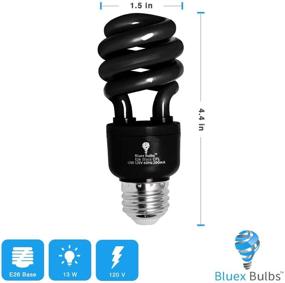 img 3 attached to 🔮 Enhance Your Space with 4 Pack BlueX CFL Blacklight Bulb 13W – Perfect 50-Watt Equivalent – E26 Spiral Replacement Bulbs for Decorative Black Light Illumination Indoor or Outdoor – Ideal for DJs, Aquariums (Blacklight Bulb)