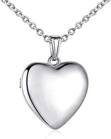 img 4 attached to 💕 Youfeng Sterling Silver Love Heart Locket Necklace: Engraved 'I Love You to the Moon and Back' - Holds Pictures, Photo Lockets