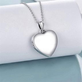 img 3 attached to 💕 Youfeng Sterling Silver Love Heart Locket Necklace: Engraved 'I Love You to the Moon and Back' - Holds Pictures, Photo Lockets