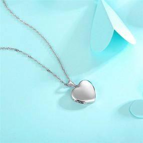 img 2 attached to 💕 Youfeng Sterling Silver Love Heart Locket Necklace: Engraved 'I Love You to the Moon and Back' - Holds Pictures, Photo Lockets