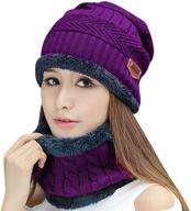 🧣 hindawi women's slouchy winter hat - knit warm snow ski skull cap for outdoor activities logo