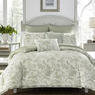 stylish and luxurious laura ashley home natalie collection: 7pc comforter set for all seasons, king size – sage green bedding with ultra soft premium quality, perfect for home décor logo