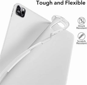 img 1 attached to 📱 ESR Frosted Clear Matte Case for iPad Pro 12.9 Inch 2021 (5th Gen), Flexible Back Cover with Pencil Holder, Supports Wireless Charging, Project Zero Series