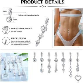 img 3 attached to FIBO STEEL Stainless Barbell Piercing Women's Jewelry